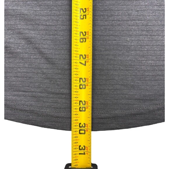 Travis Mathew Kickoff LS Golf Polo Shirt Performance Striped Charcoal Gray M - Picture 10 of 12